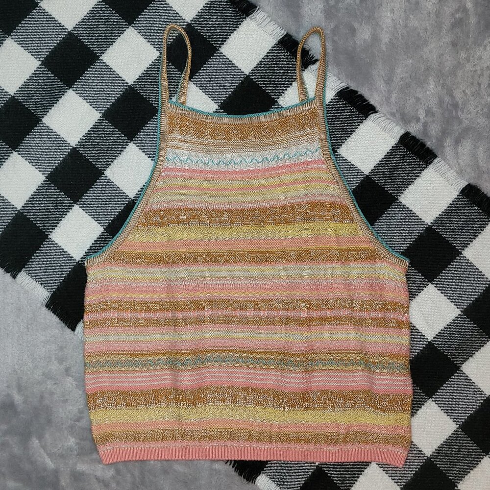 $1 | M | Garage | Striped Knit Cropped Cami Top
